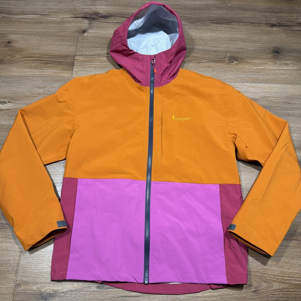 Cotopaxi Cielo Rain Jacket Women's SMALL Colorblock Orange Magenta Purple